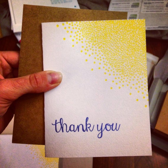 Gracias floral two color letterpress thank you card box set of 6