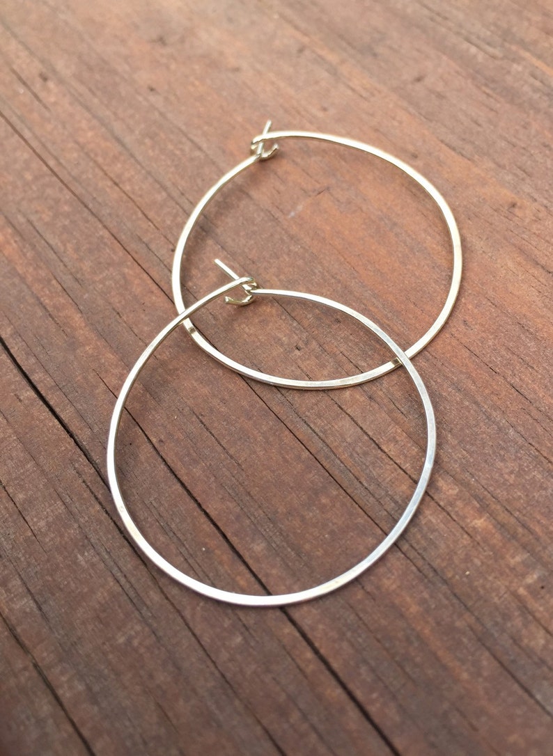 Medium Sterling Silver Hoops 1.25 inch silver hoops hammered Etsy