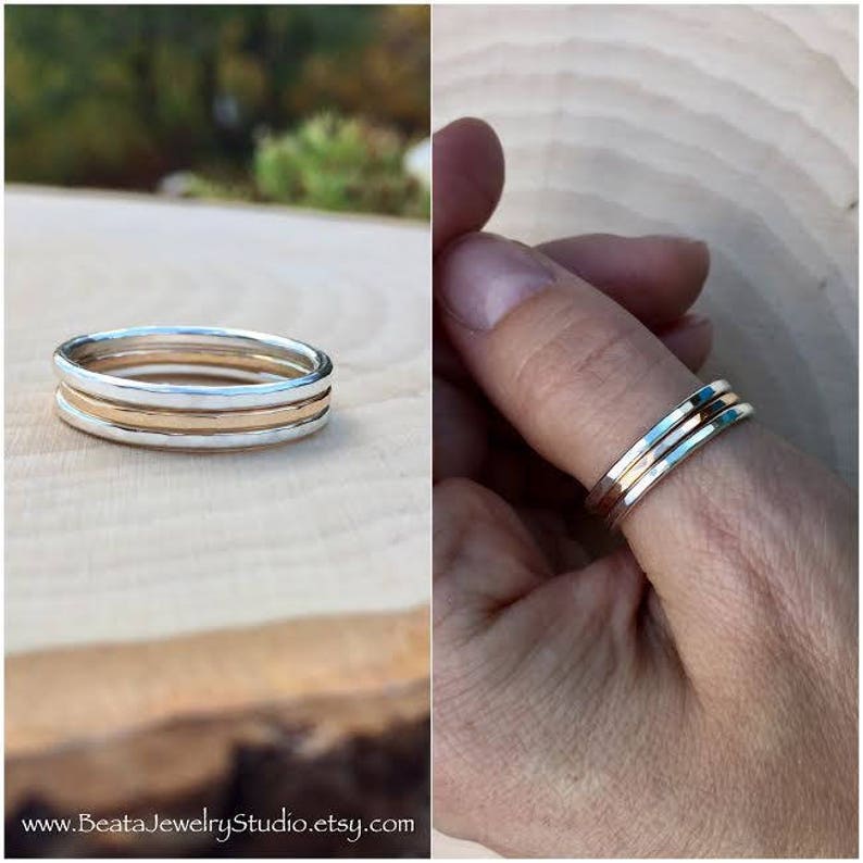 Skinny Stacking Rings Slim gold Ring 14K gold Ring Sterling Etsy
