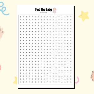 Find The Baby Word Search: Baby Shower Game (PDF)