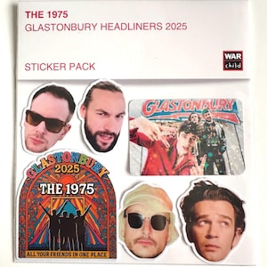 The 1975-Inspired Glastonbury Pack – 6 Fan Art Vinyl Stickers | Matty Healy, Ross MacDonald, Adam Hann, George Daniel | War Child
