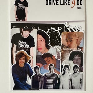 The 1975 DRIVE LIKE I DO -Inspired Pack 1 – 10 Fan Art Vinyl Stickers, Matty Healy, Band Merch, Ross MacDonald, Adam Hann, George Daniel