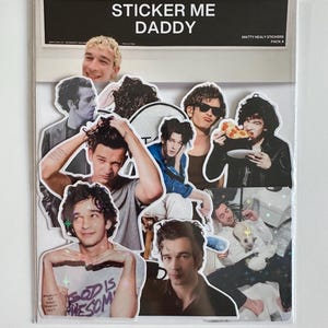 Pack de 4 stickers Matty Healy de 1975 : produits dérivés du groupe, oeuvres d'art pour les fans, stickers pour oeuvres d'art d'album