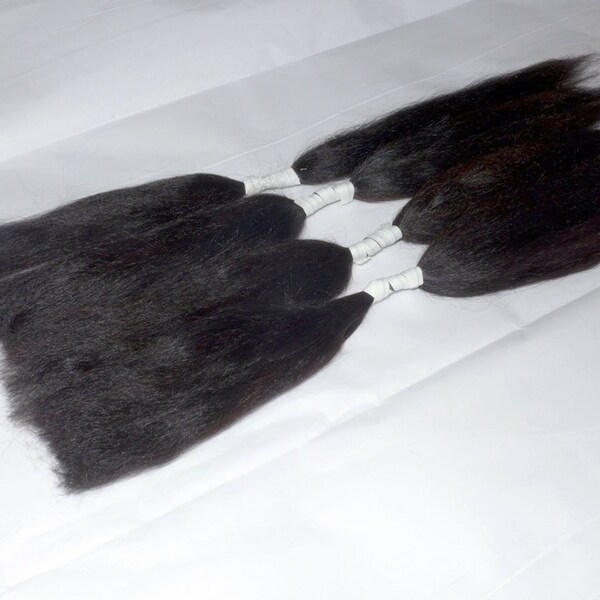 Doll Hair / combed Suri alpaca / True Black  / Soft and silky / NO  fragrance / No dye / Sample