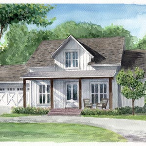 Custom Watercolor House Portrait – Personalized Home Art, Realtor Closing Gift, Housewarming Gift, Hand-Painted custom art, Christmas gift