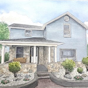 Custom Watercolor House Portrait – Personalized Home Art, Realtor Closing Gift, Housewarming Gift, Hand-Painted custom art, heirloom gift