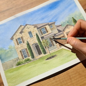 house portrait, house painting, housewarming gift, realtor gift, home painting, home portrait, custom painting, watercolor home painting