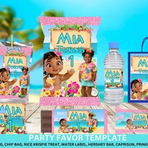 Etichetta per sacchetti di patatine Baby Moana per decorazioni per feste di compleanno per bambini
