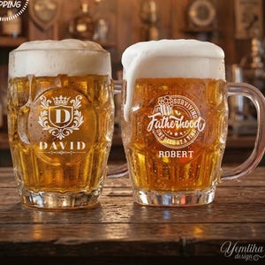 Personalized 20oz Dimpled Beer Mug, Custom Engraved Beer Stein, Beer Tankard, Father’s Day Gift for Dad, Groomsman Proposal, Best Man Gift