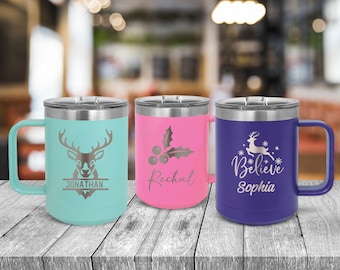 Personalized Laser Engraved 15 Oz Coffee Mug, Custom Logo Coffee Mug, Monogram Coffee Mug, Company Logo Mug, Mug Gift, Christmas Gift