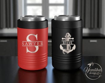 Personalized Laser Engraved Can Cooler: Stainless Steel, Groomsmen Gift