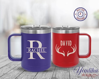 Personalized Laser Engraved 15 Oz Coffee Mug, Custom Logo Coffee Mug, Monogram Coffee Mug, Custom Mug Gift, Company Logo Mug, Christmas Gift