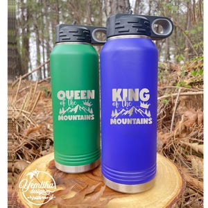 Personalized Camping Engraved Water Bottle, Engraved Mountain Hiking Mug, Laser Engraved Water Bottle, Camping for Gift, Custom Logo Bottle