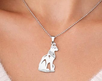Egyptian Cat Bastet Necklace | Protection Amulet Pendant | Spiritual Egyptian Jewelry