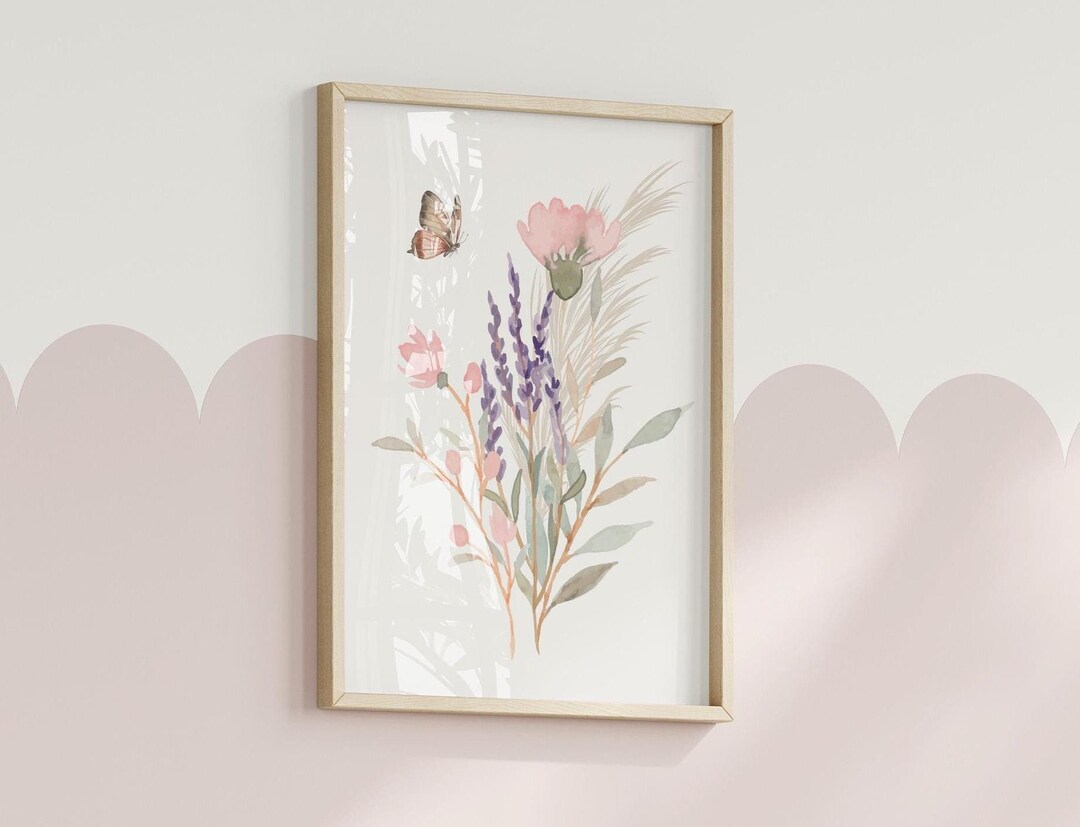 Lavender Purple Wildflowers | Girls Room Toddler or Nursery Poster ...