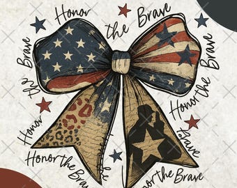 Coquette American Png, Honor the brave png, Memorial Coquette Bow Png, 4th of July png, America Png, Freedom png, American Flag png,soldier