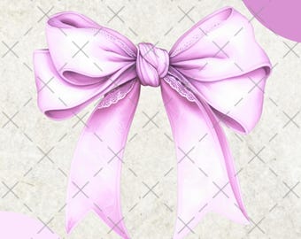 Pink Coquette Bow PNG, Ribbon Bow Watercolor png, pastel pink coquette bow, light pink bow, Retro Girly Png, Sublimation Digital Download
