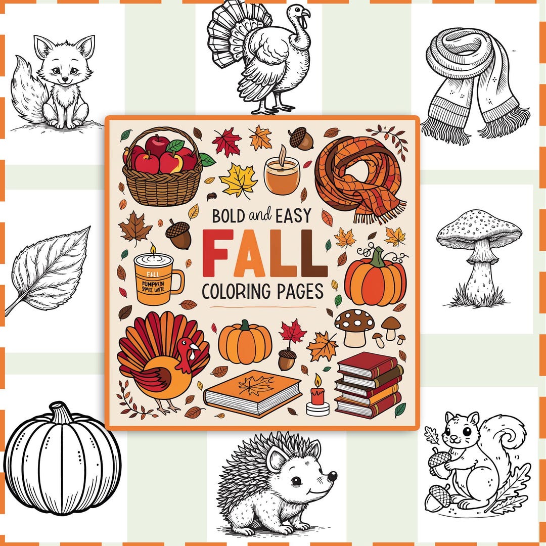 Fall Coloring Pages, Autumn Coloring Pages, Autumn Bold and Easy ...