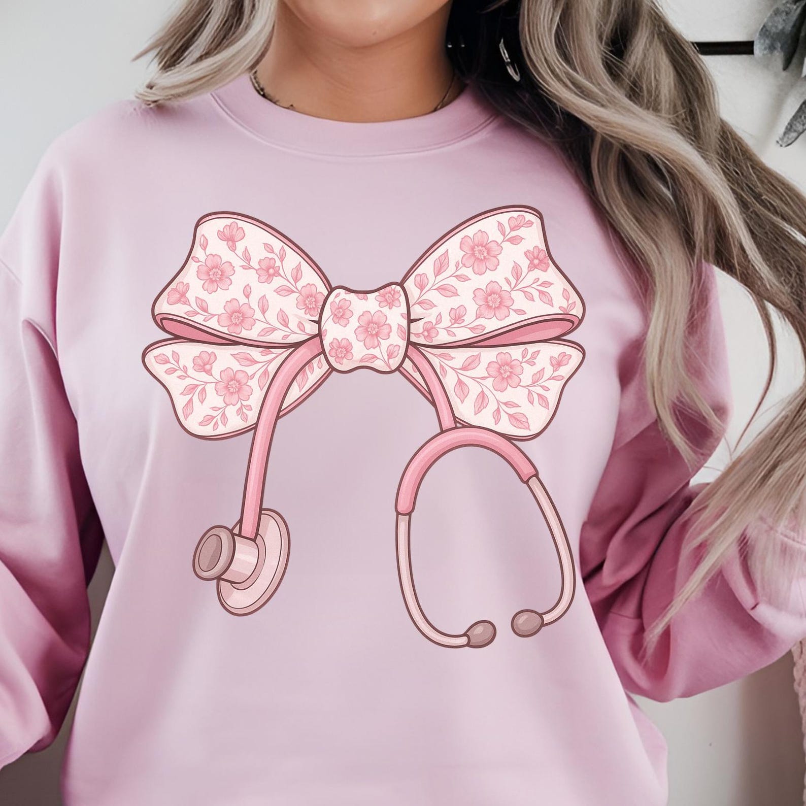 Pink Nurse Coquette Bow Stethoscope Nursing Doctor,nurse Coquette Png ...