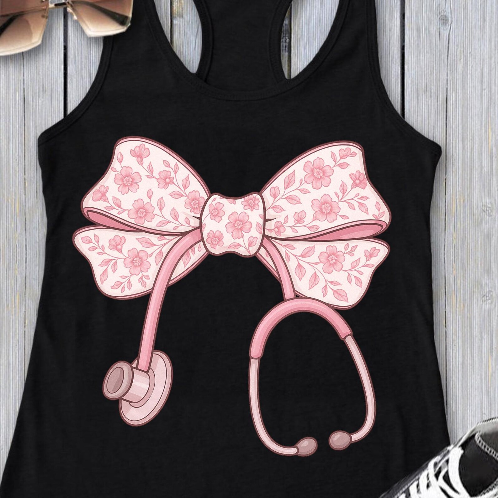 Pink Nurse Coquette Bow Stethoscope Nursing Doctor,nurse Coquette Png ...