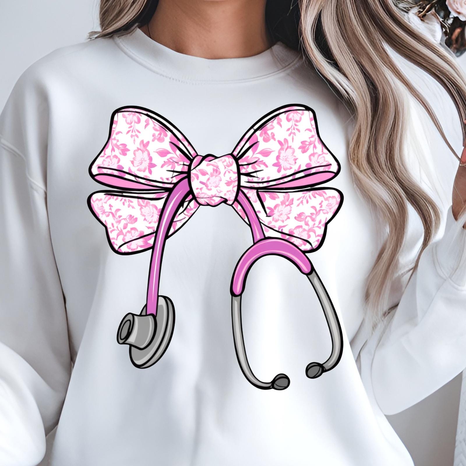Pink Nurse Coquette Bow Stethoscope Nursing Doctor,nurse Coquette Png ...