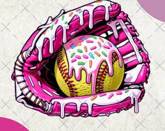 Softball Ice Cream Drip Blue PNG Softball  Youth Sport Team Digital File Softball Mom Ice Cream Sprinkle Sublimation Digital Download
