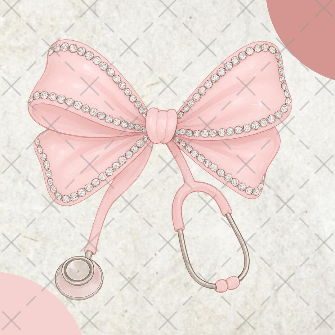 Pink Nurse Coquette Bow PNG, Stethoscope Clipart, Cute Nursing ...