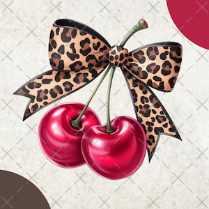 Cherry Coquette Png, Valentine Coquette Png, Valentines Png, Cherry Bow Png, Valentines Bow Png, Love You Cherry Much Png, Cheetah Bow Png