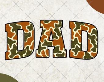 Retro Camo Dad PNG Bundle, Dad Camouflage Shirt Sublimation Set, Vintage Camo Dad PNGs, Old Camo Dad PNG Pack, Father’s Day Shirt Design