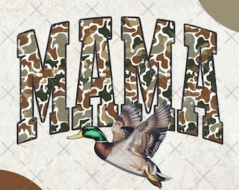 Camo Mama PNG, Mother's Day PNG, Flying Mallard Duck PNG, Duck Hunting Sublimation Design, hunting mom png, digital download