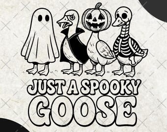 Just a Spooky Goose PNG, Zabawna sublimacja gęsi na Halloween, Słodka gęś w kostiumie, Clipart ze zwierzętami na Halloween, Upiorny sezon PNG do pobrania