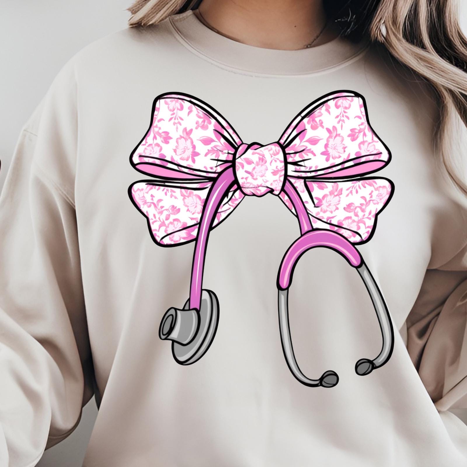 Pink Nurse Coquette Bow Stethoscope Nursing Doctor,nurse Coquette Png ...