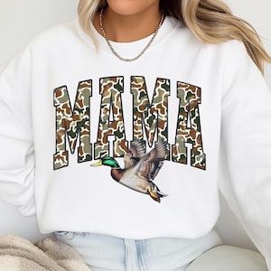 Camo Mama PNG, Mother's Day PNG, Flying Mallard Duck PNG, Duck Hunting Sublimation Design, hunting mom png, digital download image 2