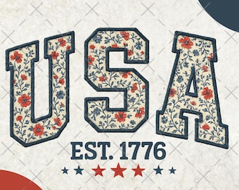 Floral USA Png, Retro America Png, 4th Of July PNG, 4th Of July Sublimation Design, America Coquette Png, Patriotic Png, Girly png