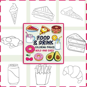 Food & Drink Coloring Pages | 28 Bold and Easy Coloring Book