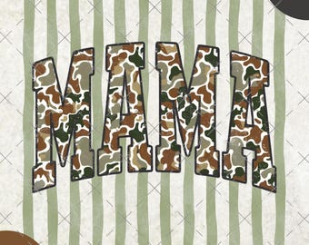 Camo Mama PNG, Hunting Mom PNG, Mama Shirt Design, Preppy Stripes Design, Camouflage Mama Sublimation, Mother's Day Mama Gift, Mama Stripes