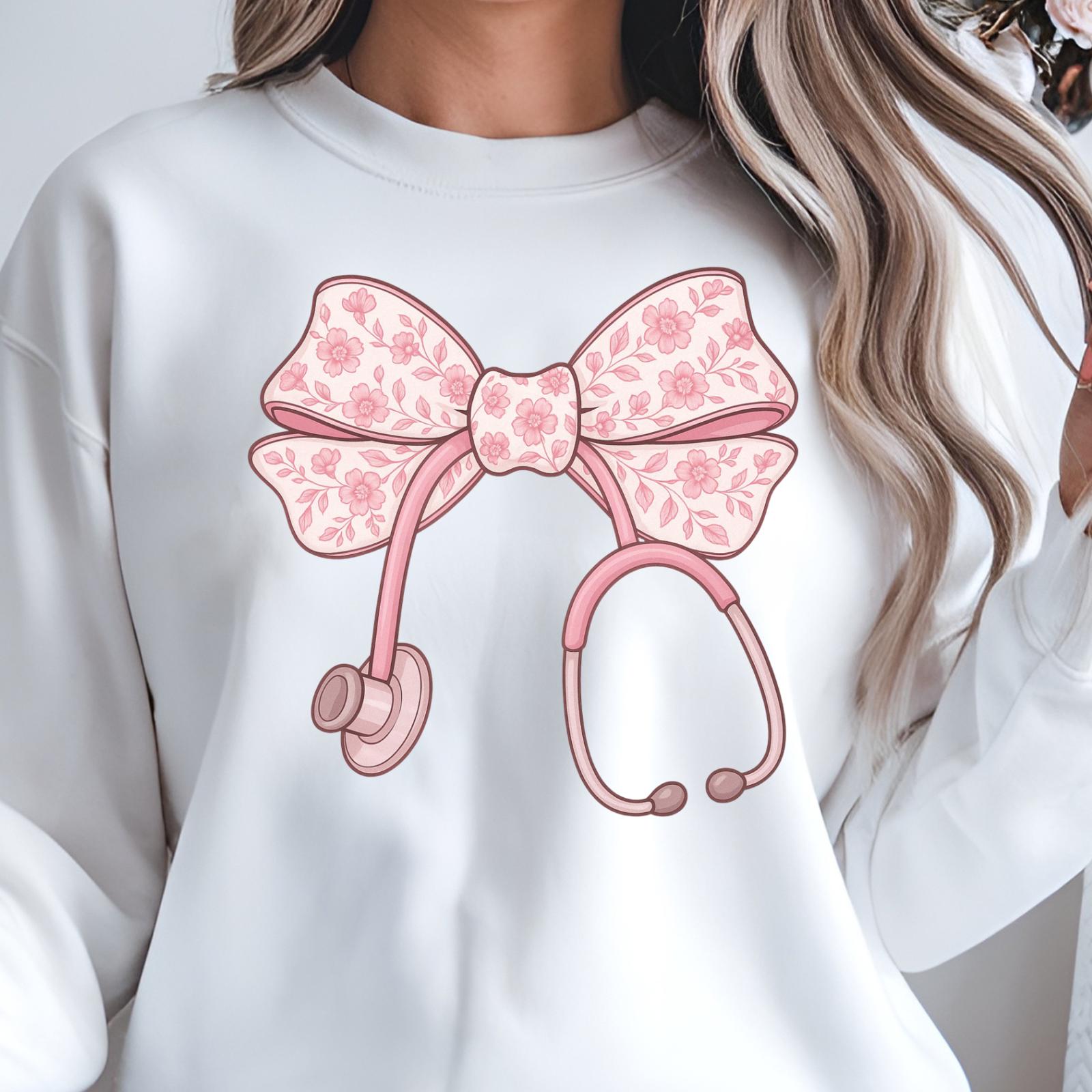 Pink Nurse Coquette Bow Stethoscope Nursing Doctor,nurse Coquette Png ...
