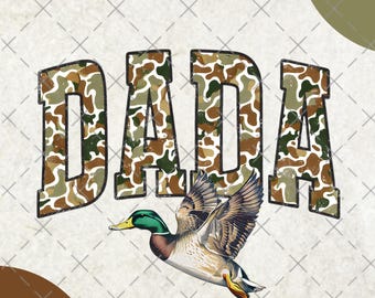 Camo Dada PNG,  Flying Mallard Duck PNG, Duck Hunting Sublimation Design, hunting dada png, digital download