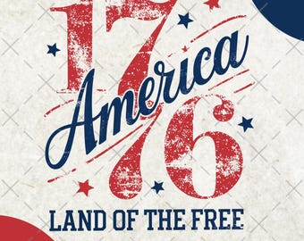 1776 América PNG, Diseño de sublimación vintage de la Tierra Libre, Gráfico de camiseta retro del 4 de julio, Día de la Independencia Patriótica PNG Descargar