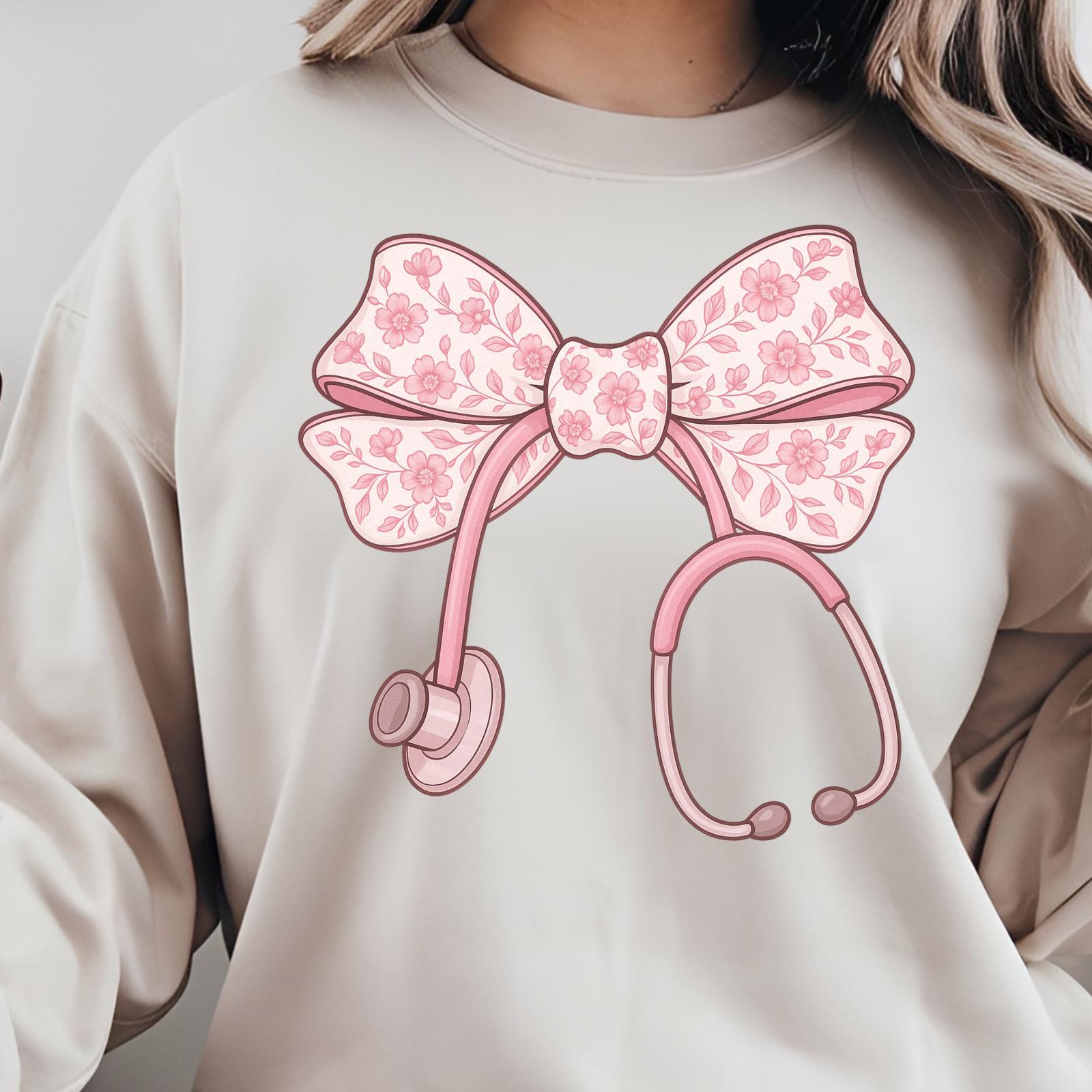 Pink Nurse Coquette Bow Stethoscope Nursing Doctor,nurse Coquette Png ...