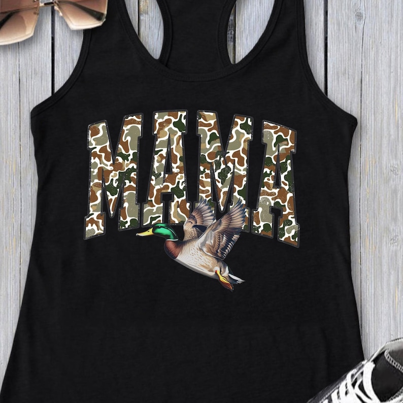 Camo Mama PNG, Mother's Day PNG, Flying Mallard Duck PNG, Duck Hunting Sublimation Design, hunting mom png, digital download image 3