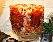 Large Gemstone Embellished Soy Wax Candle, Carnelian, Agate, Adventurine, Rock Collector, Gift, YOUR SCENT CHOICE, Homemade, Hand Poured