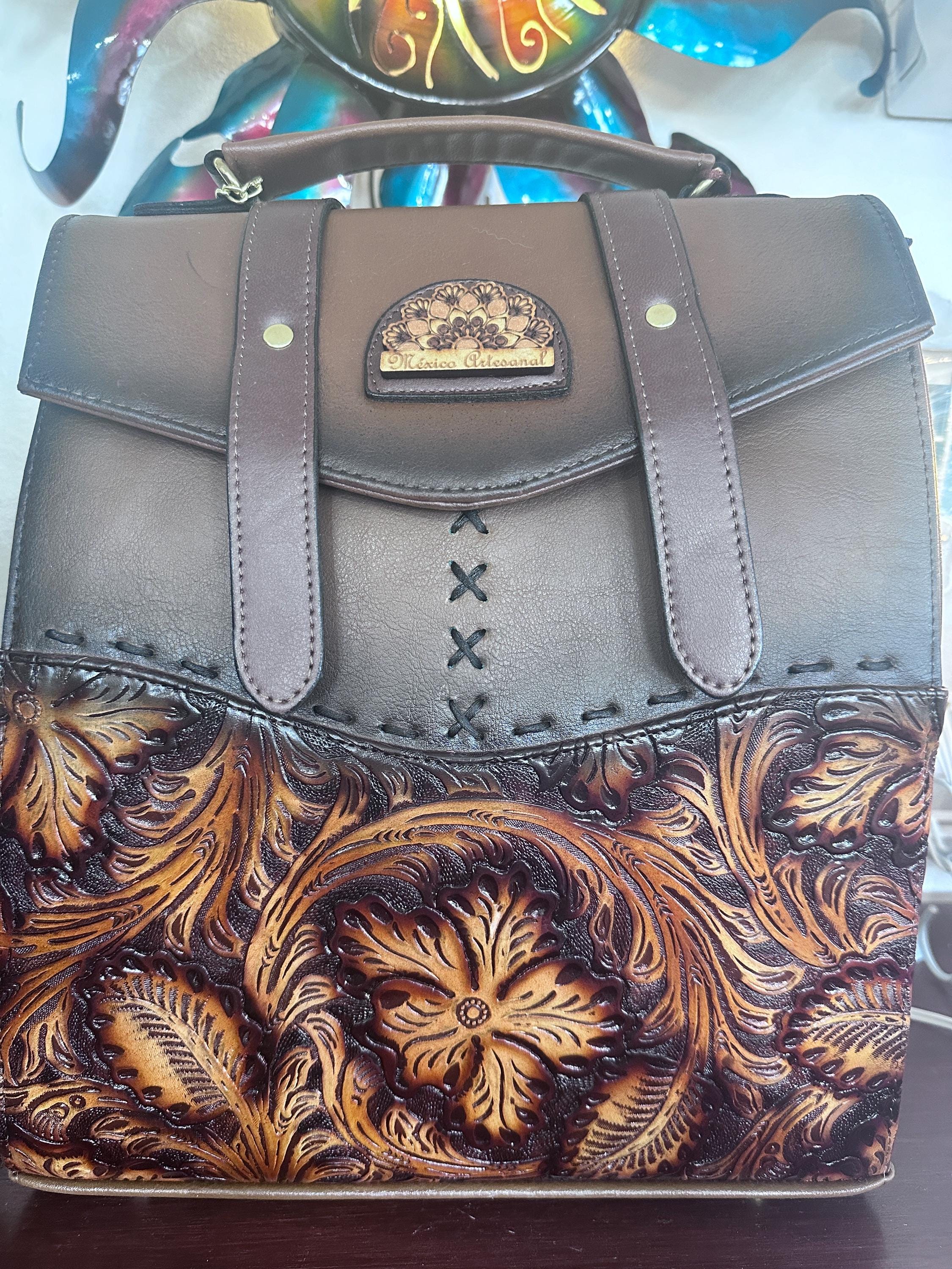 Leather Backpack Handpainted - Etsy display picture 1
