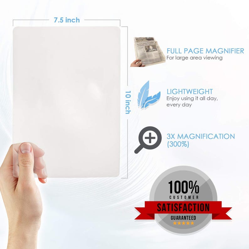2-pack Full Page Magnifier Set 7.5 X 10 Magnifying Sheet Bonus 2 Credit ...