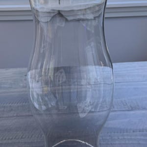 Vintage Large Clear Glass Hurricane Vase – 16&quot; Tall Curved Glass Candle Holder or Centerpiece. Hard to find!