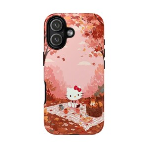 Cute Hello Kitty Fall Picnic Phone Case, 3D Wrap image 2