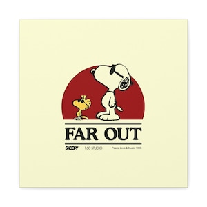 Snoopy Canvas Art, Far Out Wall Decor, Vintage Character Print, Home Office Decor, Gift for Snoopy Fans, Cute Room Accent