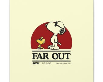 Snoopy Leinwanddruck, Far Out Print, Vintage Charakter Dekor