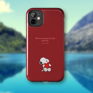 Trobaserat Snoopy iPhone-skal, kristen bibelvers, skyddande telefonskal