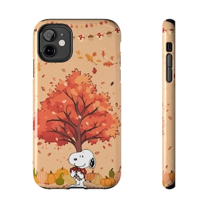 Snoopy Autumn Tree Phone Case, Fall Vibe, Tough Lexan Plastic